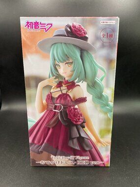 Hatsune Miku Figure Outing Dress Red Color Ver. Vocaloid FuRyu Trio-Try-iT  New